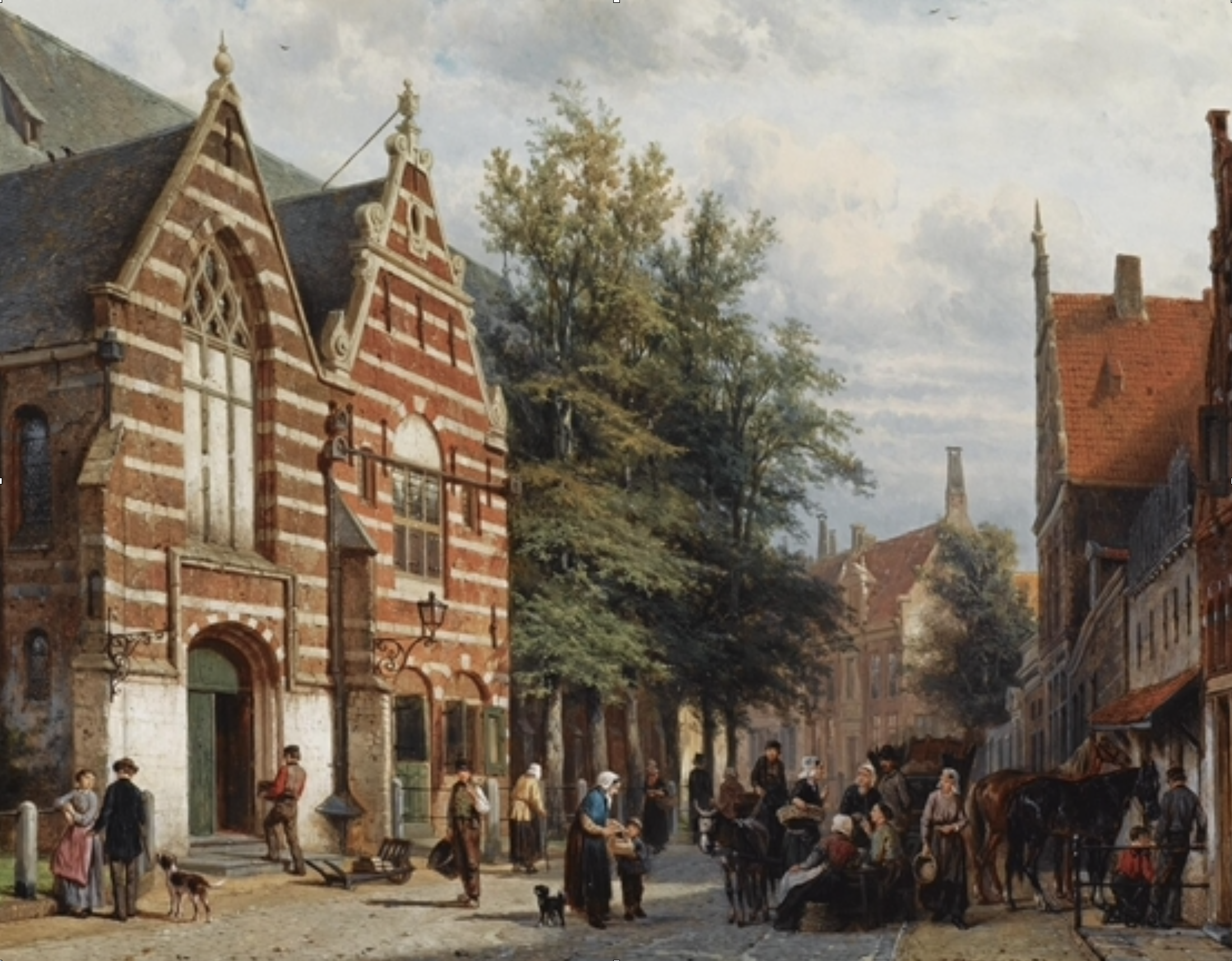 Historisch beeld van het zuidportaal van de Westerkerk